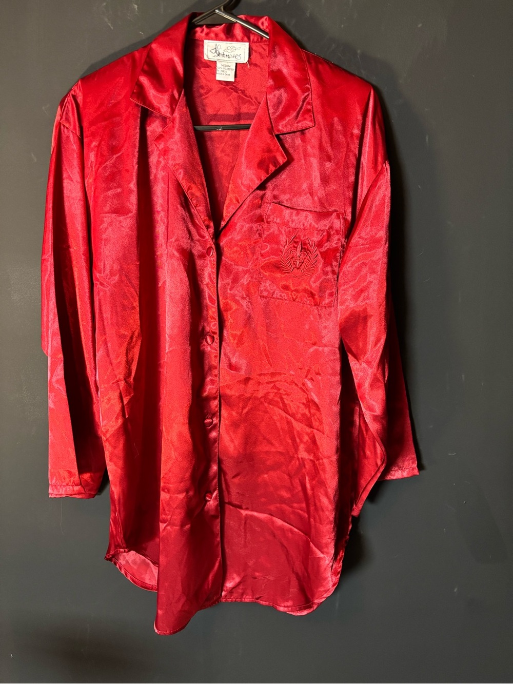 Jo Intimates Satin Red Women’s Pajama Dress-Medium